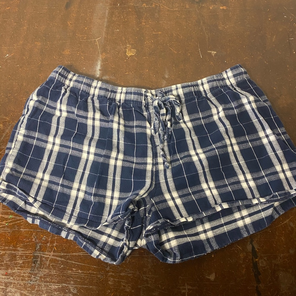 Blue and white plaid District shorts